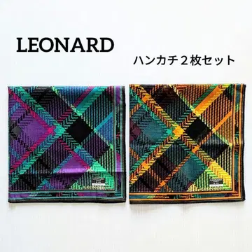 LEONARD 레오나르 손수건 2장 세트 새상품