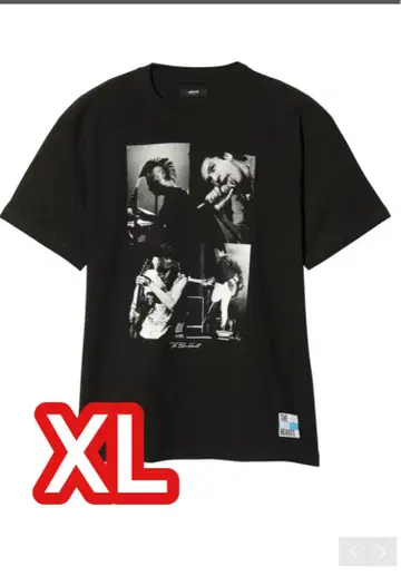 glamb 블루 하츠 40주년 기념 콜라보 티셔츠 XL 블랙