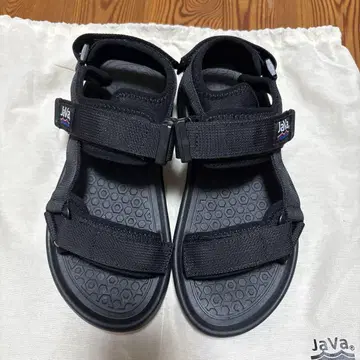 JaVa 블랙 샌들 벨크로 스트랩
