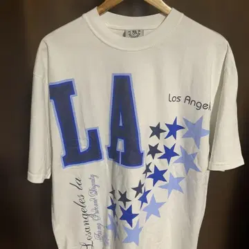 LA 프린트 티셔츠 백 프린트 있음 사이즈 표기 XL