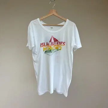 80s 90s USA 구제 의류 화이트 프린트 티셔츠 멕시코 빈티지