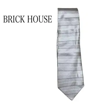 BRICK HOUSE 실버 스트라이프 넥타이