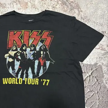 월드 투어 KISS 키스 밴드 티셔츠 블랙 XL