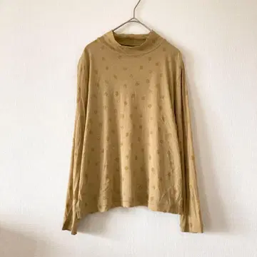 지아니 로 주티체 모크넥 티셔츠 황토색 L 얇은 소재 4698