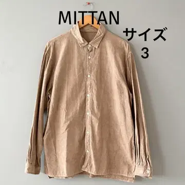 MITTAN 대나무 셔츠 벤가라 염색 라이트 브라운 사이즈 3
