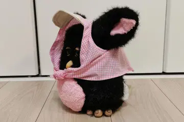 [챙 부착 스카프] 핑크 체크 퍼비용