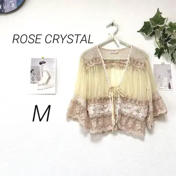 9589 ROSE CRYSTAL 시스루 레이스 가디건 볼레로 M