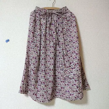 peopletree V&A 블록 프린트 오가닉 코튼 스커트