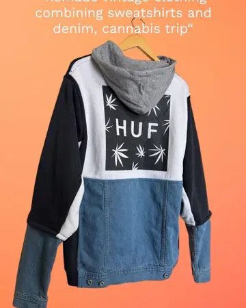 HUF 맨투맨 데님 자켓 리메이크 hemp