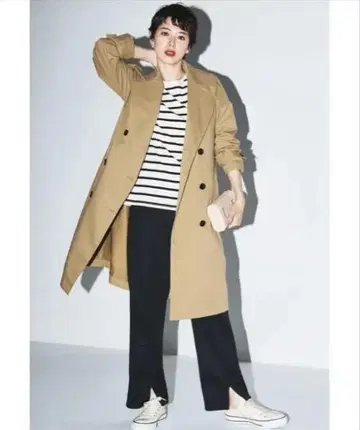 IEDIT 솜 라이너가 있는 빅 실루엣 트렌치코트