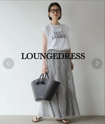 Lounge dress 라운지 드레스 린넨 플레어 스커트 스트라이프