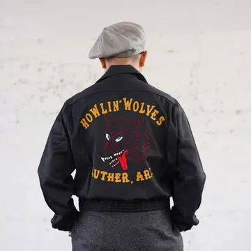 그루빈 하이 40's 울프 자수 자켓 가바잔 XL