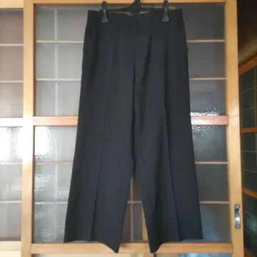재패니즈 빈티지 블랙 레이온 팬츠 와이드 드레이프 초와이드 블랙