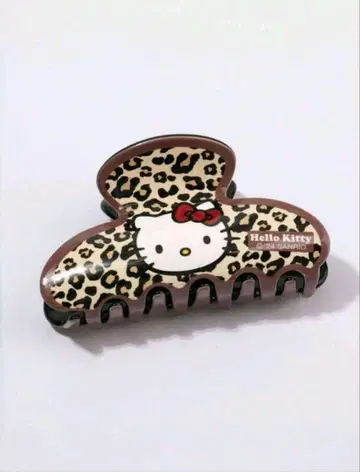 헬로키티 레오파드 무늬 헤어 클립