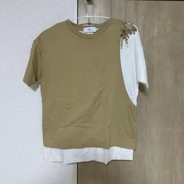AZUL by moussy 반팔 티셔츠 M 베이지/화이트