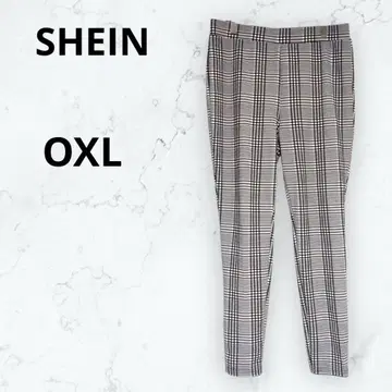 *쉬인* 팬츠 스트레치 이지 테이퍼드 타탄 체크 OXL