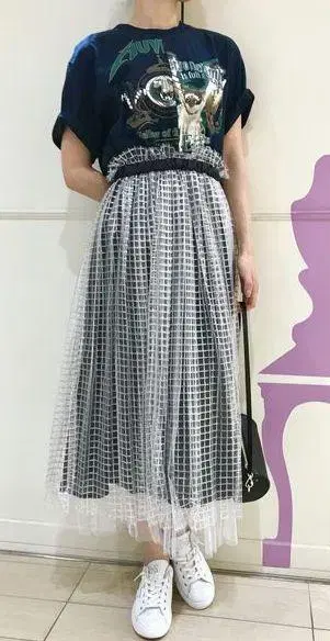 MUVEIL 뮤베일 락 T 콤비 원피스 38 네이비