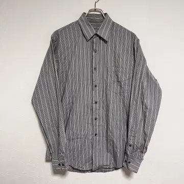 반후젠 VAN HEUSEN us 구제 의류 긴팔 셔츠 스트라이프 그레이