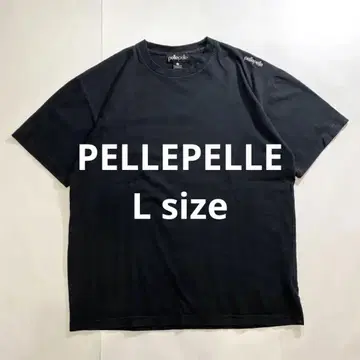 pelle pelle 펠레펠레 티셔츠 원포인트 로고 자수 B계 블랙