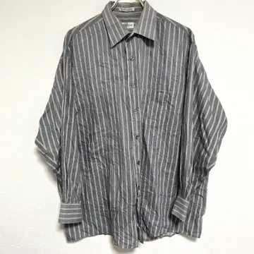 반 후젠 VAN HEUSEN us 구제 의류 긴팔 셔츠 스트라이프 그레이