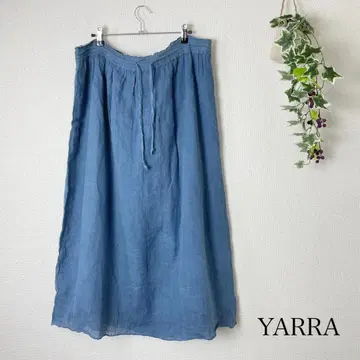 YARRA 린넨 100% 린넨 허리 끈 스커트