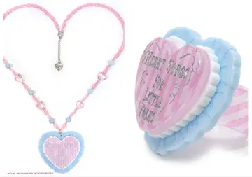 AngelicPretty MELODY TOYS 하트 목걸이 및 반지