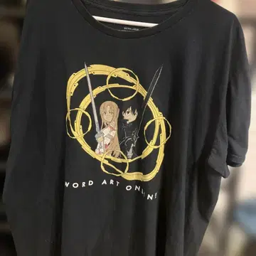 Sword Art Online 블랙 티셔츠 XL