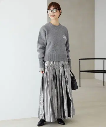 SLOBE IENA 샤이니 타프타 스커트