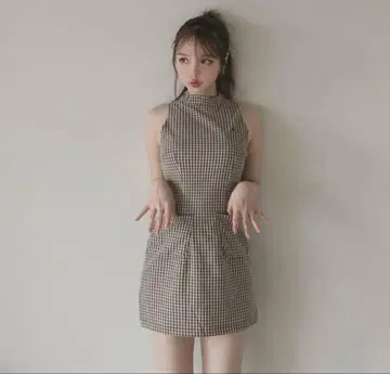 andmary 나탈리 체크 미니 드레스