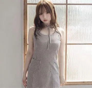 앤드메리 나탈리 체크 미니 드레스