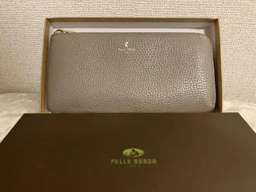 Pelle Borsa 그레이 가죽 장지갑