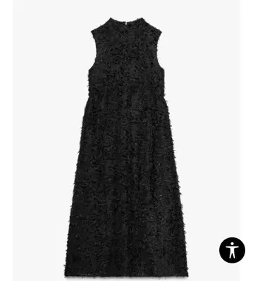 ZARA 자라 프린지 미디 길이 원피스 S