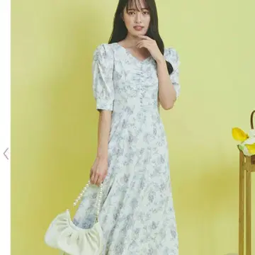 후르츠 플라워 무늬 원피스