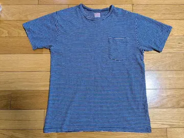 쿠시맨 보더 티셔츠 화이트/블루 사이즈 L Cushman