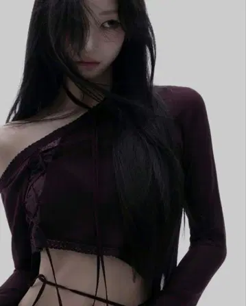 S 레이스 업 커브 톱 퍼플 써드스레드
