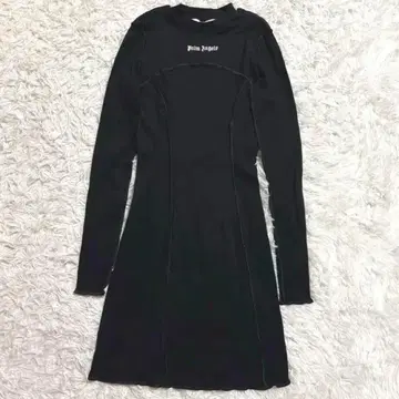 Palm Angels 로고 자수 미니 원피스 블랙 S 이탈리아제