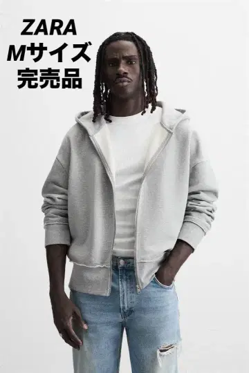 ZARA 자라 불규칙 마감 후드 부착 맨투맨 후디 M 완판템