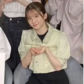 lily brown 하프 슬리브 데님 자켓 그린