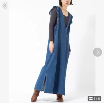 노리즈 리에 거울 V 넥 롱 원피스