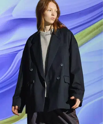 블랙 더블 브레스트 테일러드 자켓 M/L