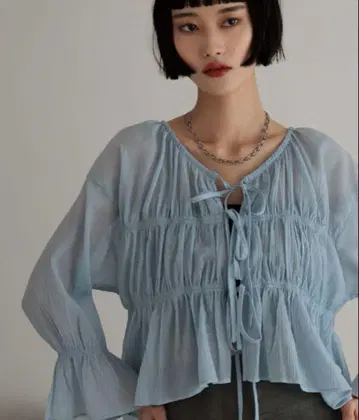 LOWRYS FARM 요류 셔링 숏 6S 블루