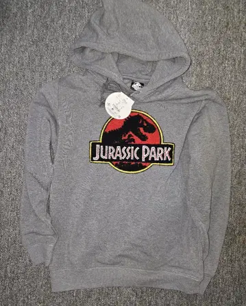 Jurassic Park 믹스 그레이 후드티 M