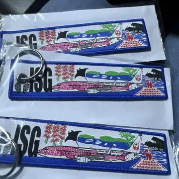 ISG 비행기 자수 키링