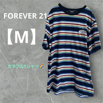 FOREVER 21 스트라이프 티셔츠 [M] 남성용 및 여성용