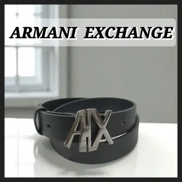 A|X Armani Exchange 블랙 가죽 벨트