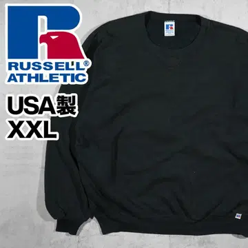 90s USA제 러셀 러셀 애슬레틱 XXL 앞 V 맨투맨 블랙