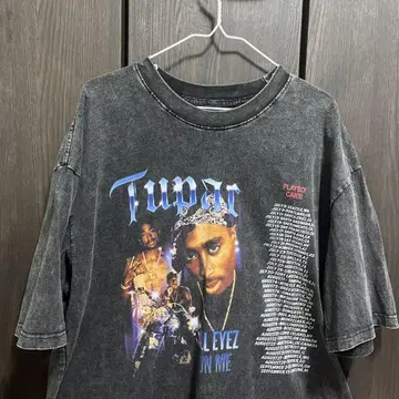 Tupac 그래픽 티셔츠 다크 그레이