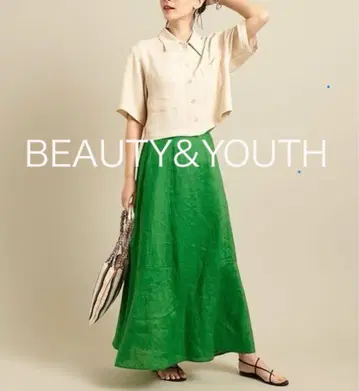 BEAUTY&YOUTH 프렌치 린넨 맥시 스커트 -워셔블- L