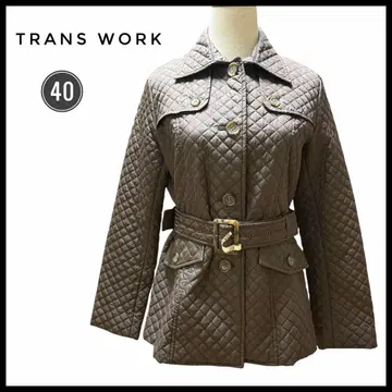 클리닝 완료 TRANS WORK 브라운 퀼팅 자켓 40