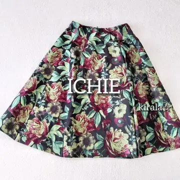 ICHIE 이치에 꽃무늬 자카드 스커트